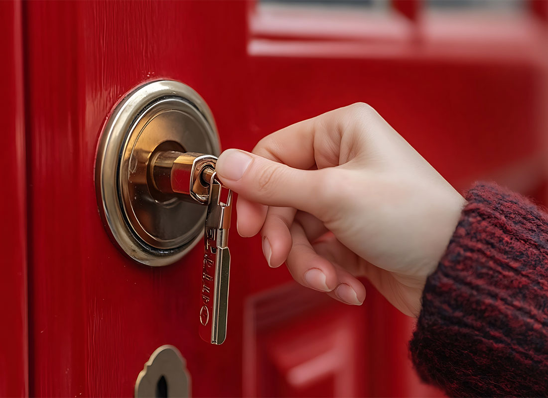 unlocking-door student unlocking front door